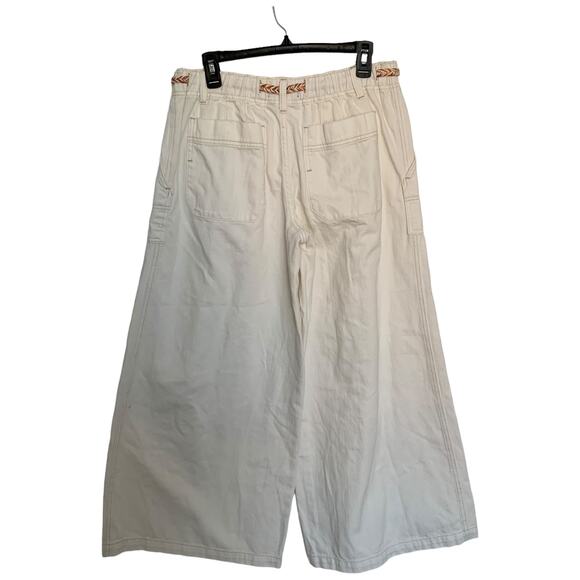 Free People CRVY Baggy High Rise Wide Leg Stretch Waist Belted Pants Size 28 - Picture 2 of 6
